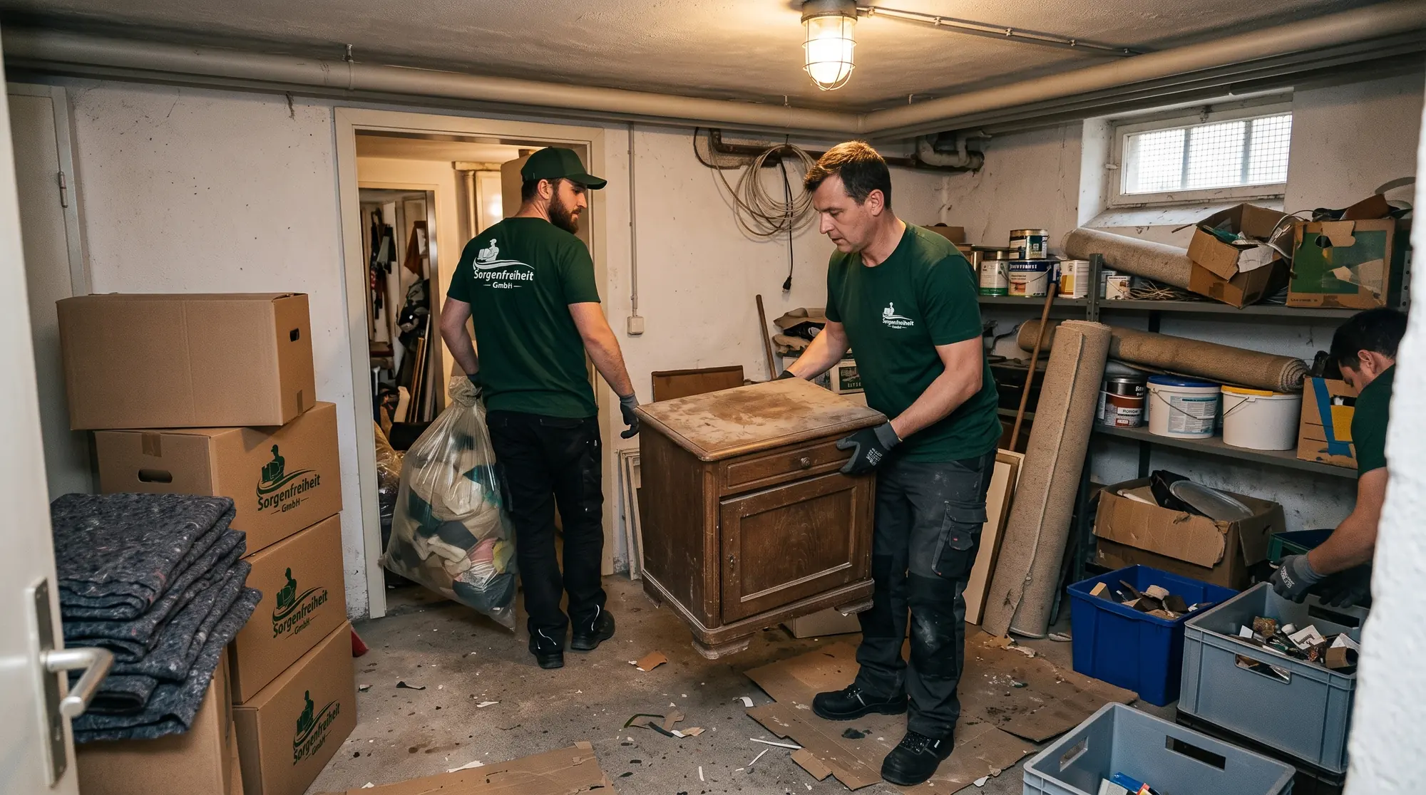 Entrümpelung eines Kellers durch die Sorgenfreiheit GmbH